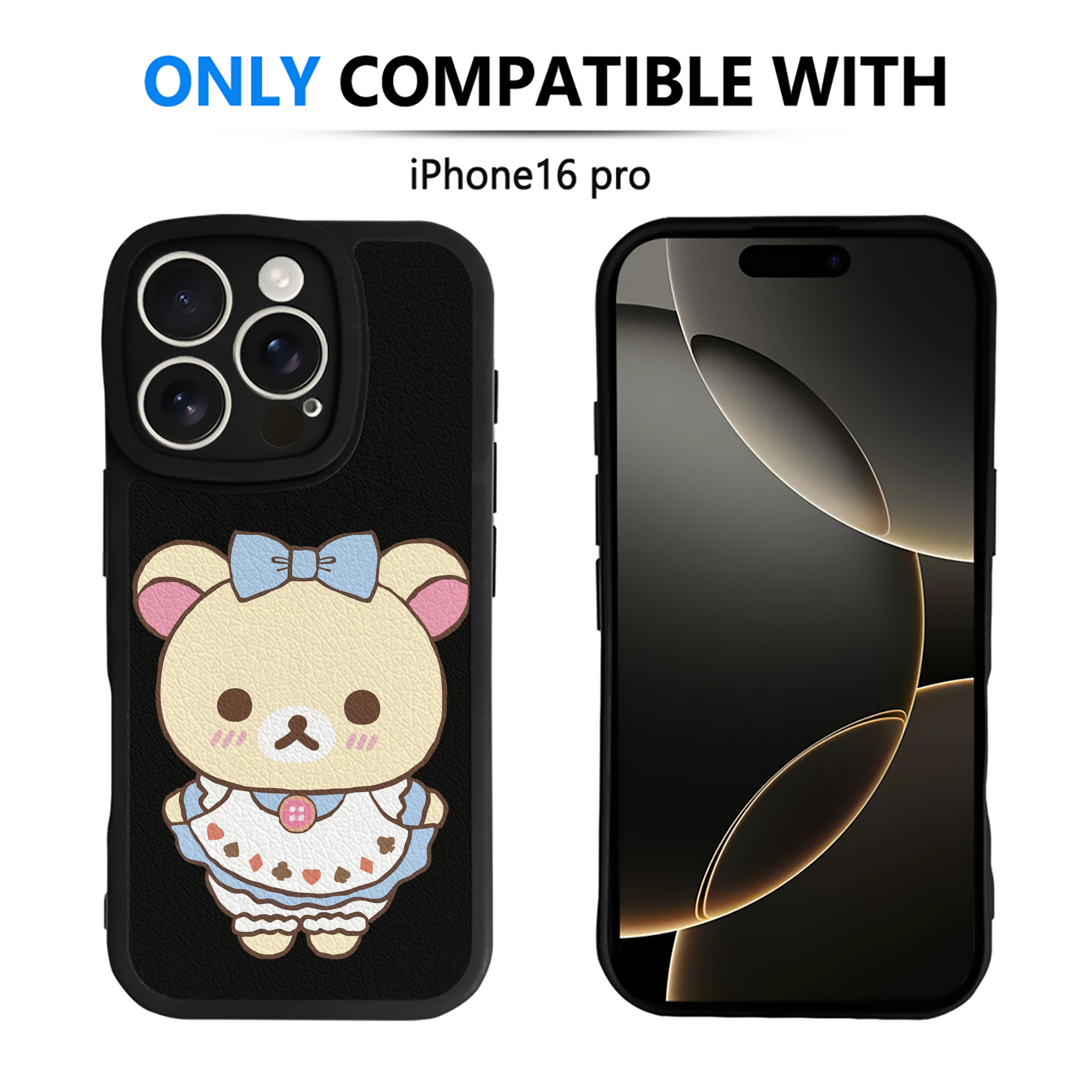 （画像用） リラックマ リラックマ キイロイトリ Rilakkuma Korilakkuma Kiiroitori 【iPhone 16シリーズ対応】シリコンスマホケース（レザー調） 材質：シリコン